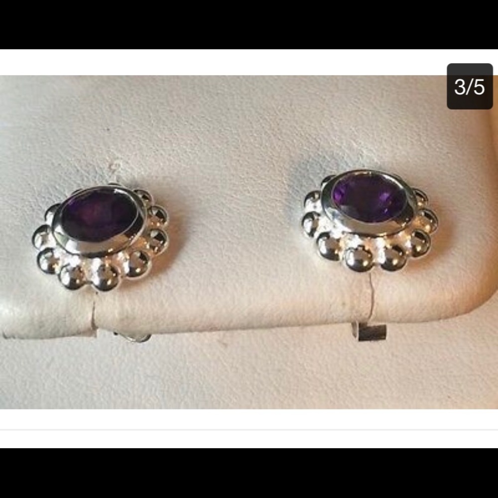 Amethyst sparkler stud earrings